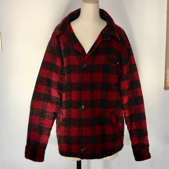 Vintage Jackets & Blazers - Vintage Buffalo Check Wool Coat Fargo Mining EUC